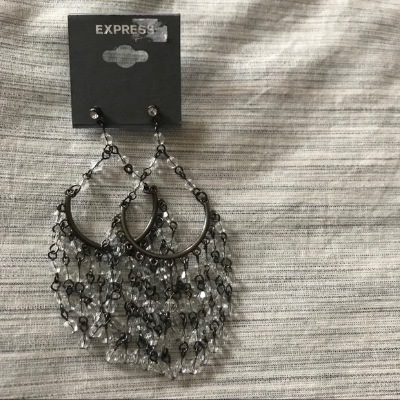 NWT Express silver earrings - Picture 2 of 3